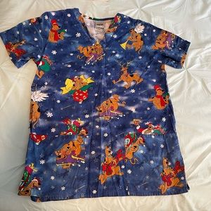 Scooby Doo scrub top. Size xsmall. Christmas design